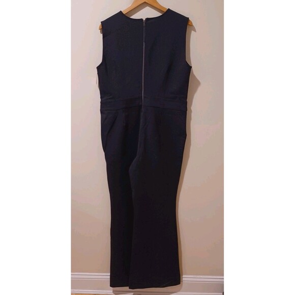 NWT Spanx Perfect Sleeveless Jumpsuit 20383R Flare Wide Leg Ponte XL Black - Picture 4 of 11